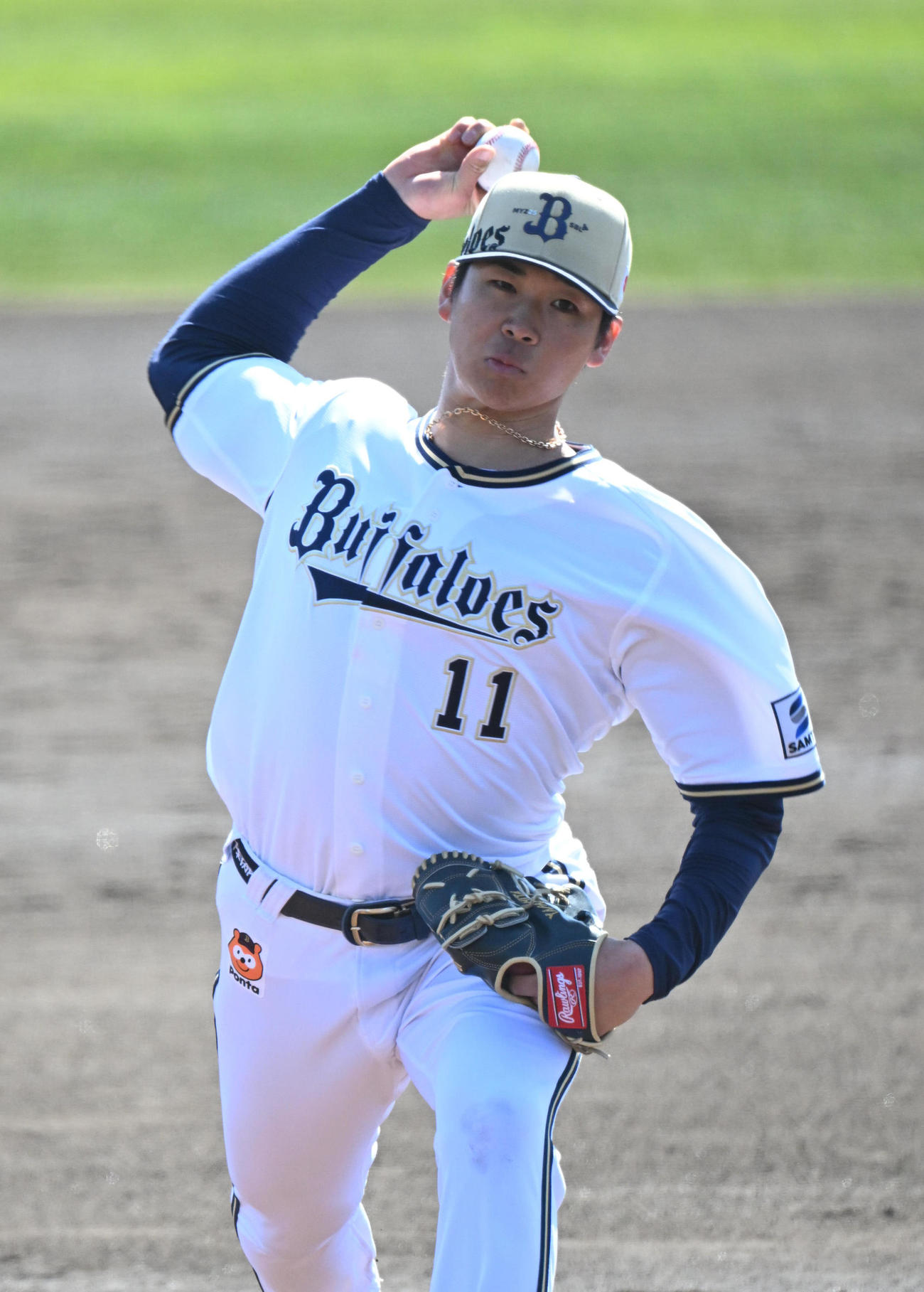 オリックス対セガサミー　打者6人に対し5三振を奪ったオリックス山下（撮影・和賀正仁）