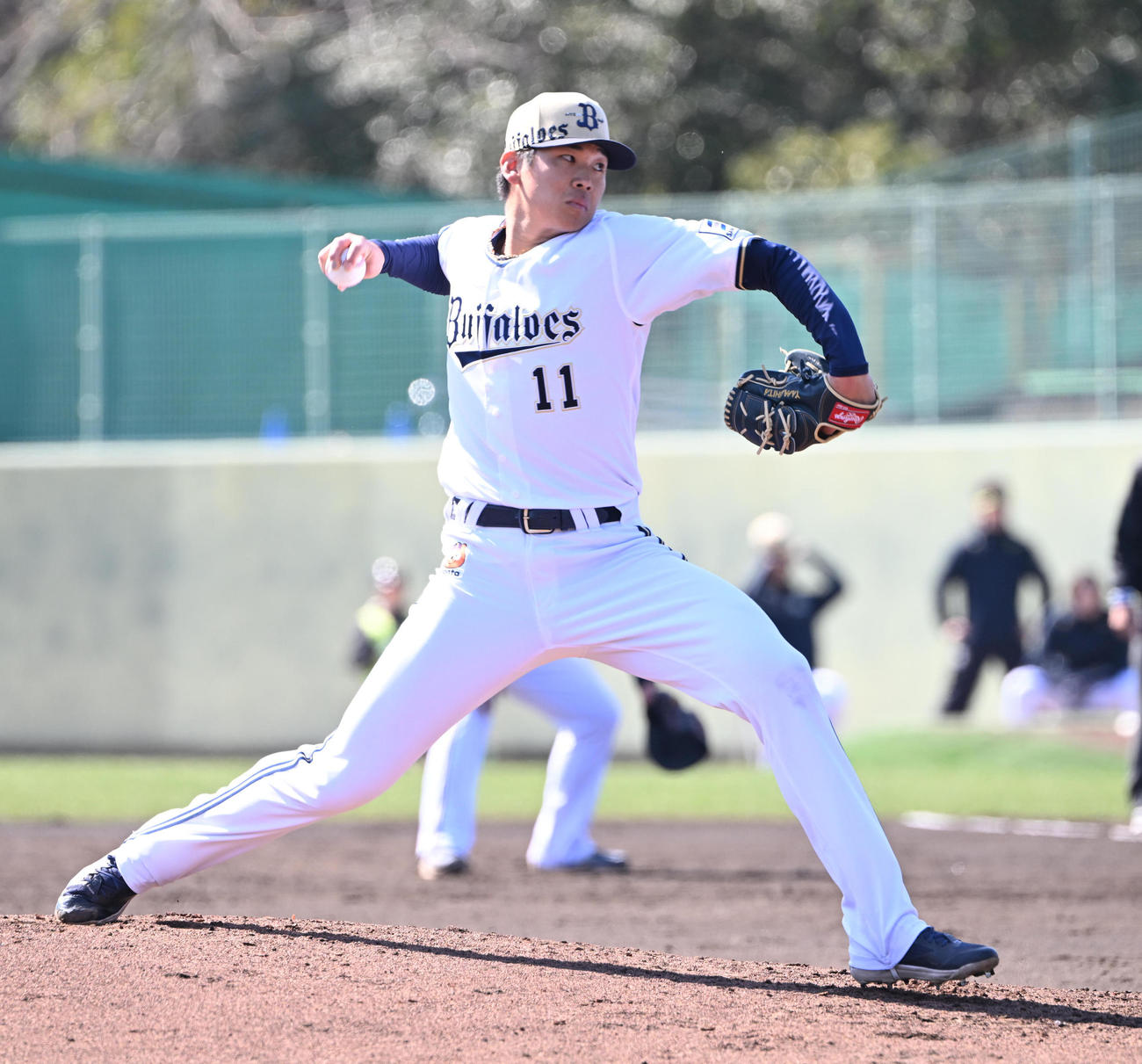 オリックス対セガサミー　打者6人に対し5三振を奪ったオリックス山下（撮影・和賀正仁）