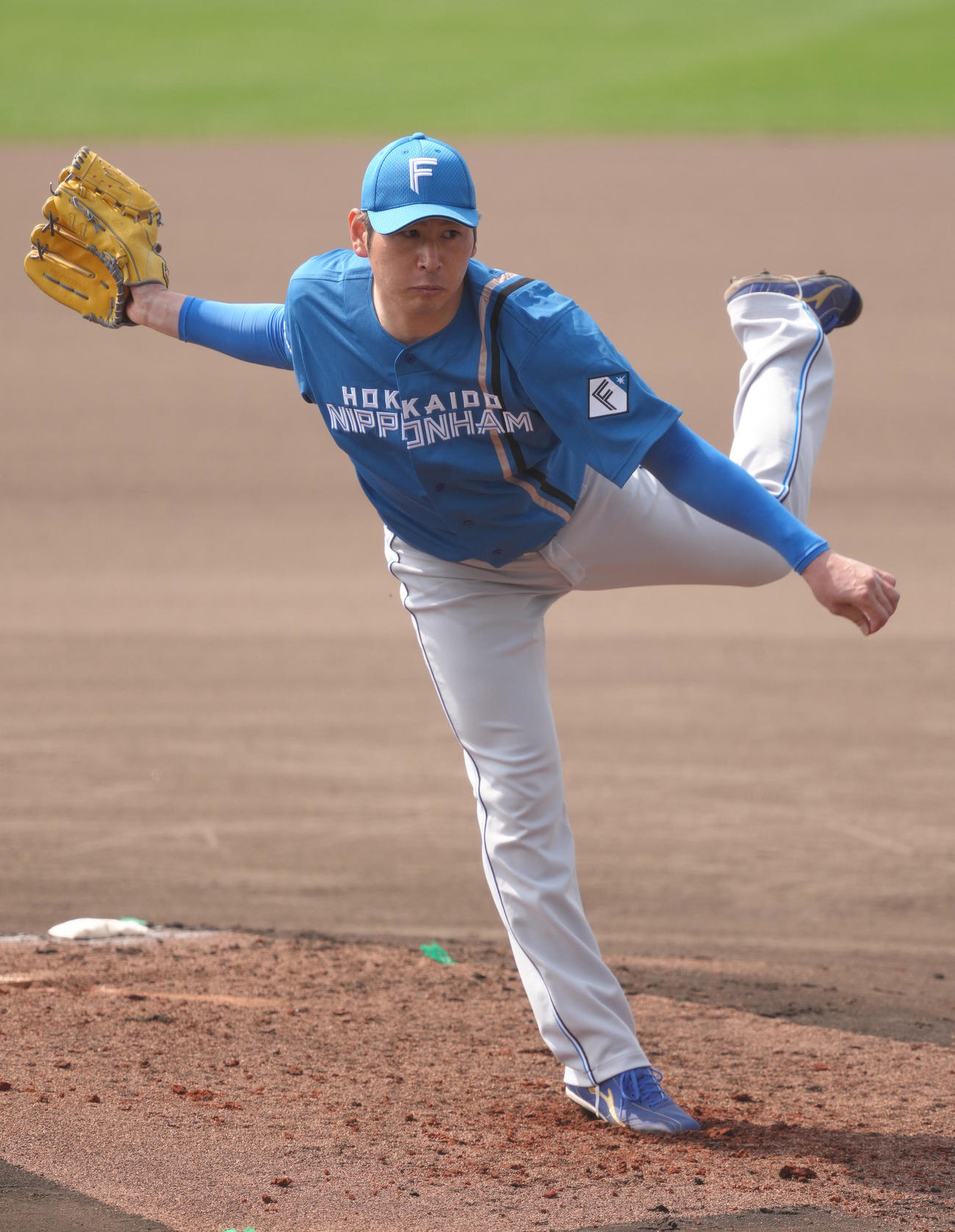 2月17日、ライブBPに登板した日本ハム加藤貴