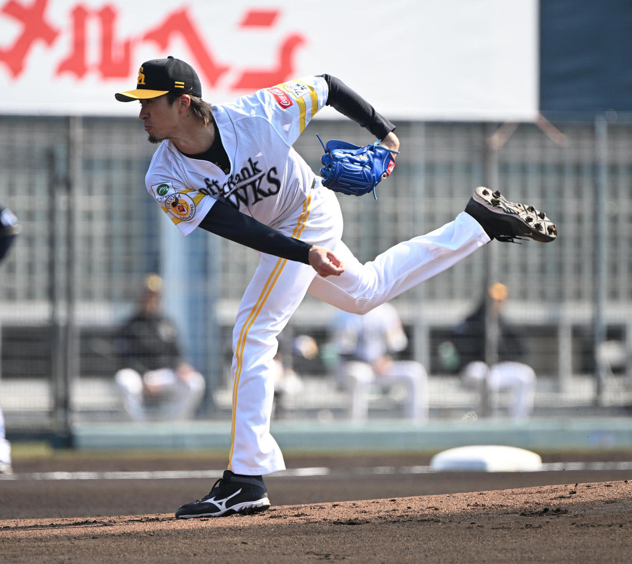 ソフトバンク対オリックス　先発するソフトバンク上沢（撮影・和賀正仁）