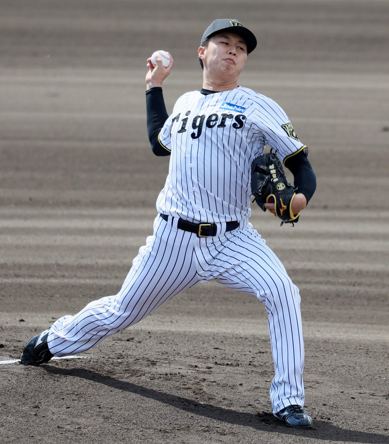 阪神対ハンファ　ハンファ戦に先発する阪神津田（撮影・加藤哉）