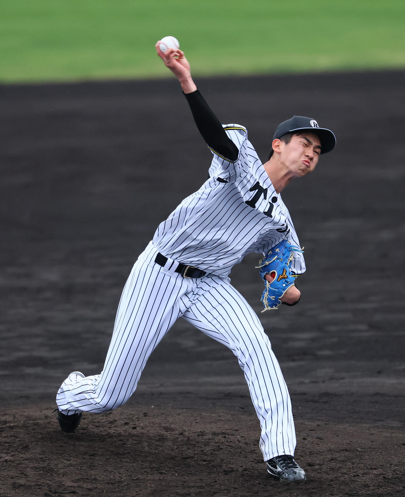 シート打撃に登板した今朝丸（撮影・藤尾明華）