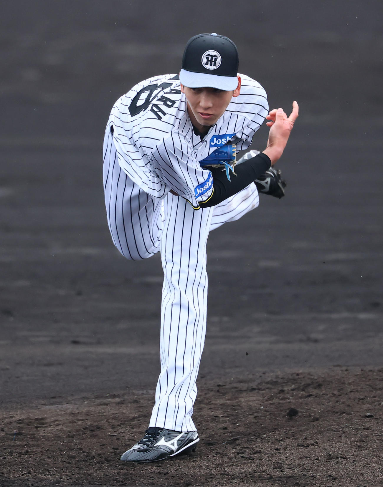 シート打撃に登板した今朝丸（撮影・藤尾明華）