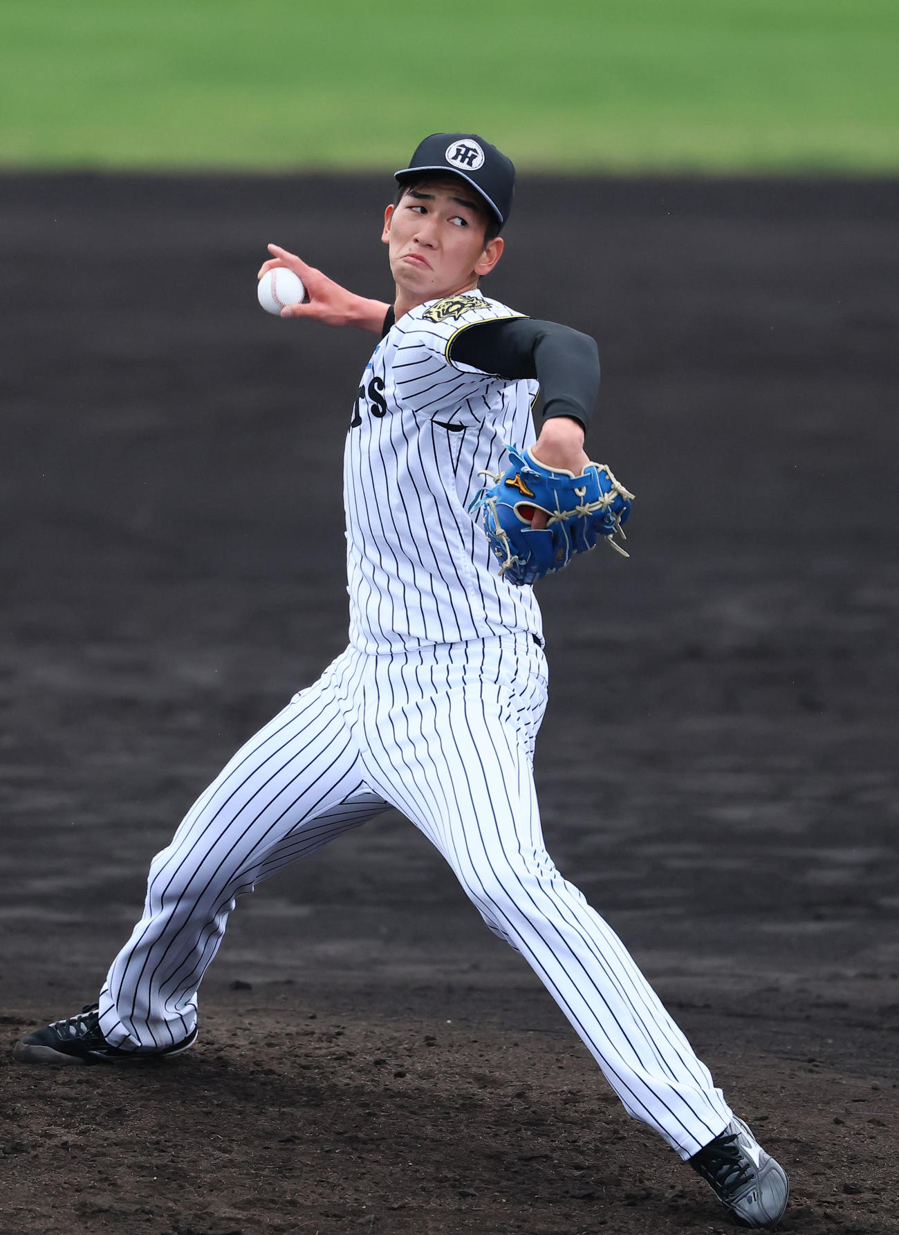 シート打撃に登板した今朝丸（撮影・藤尾明華）