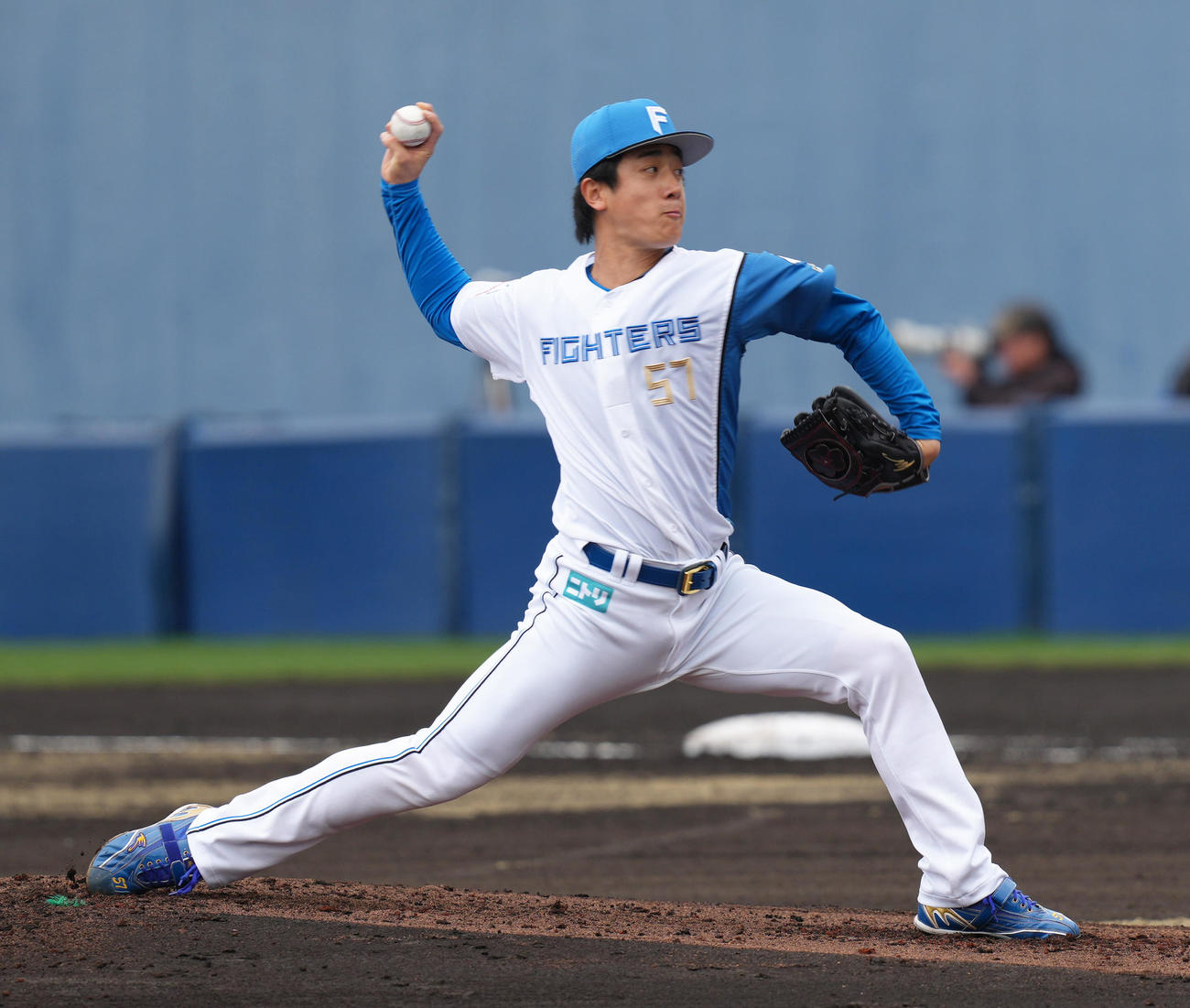 日本ハム対楽天　3回から登板した日本ハム北山（撮影・足立雅史）