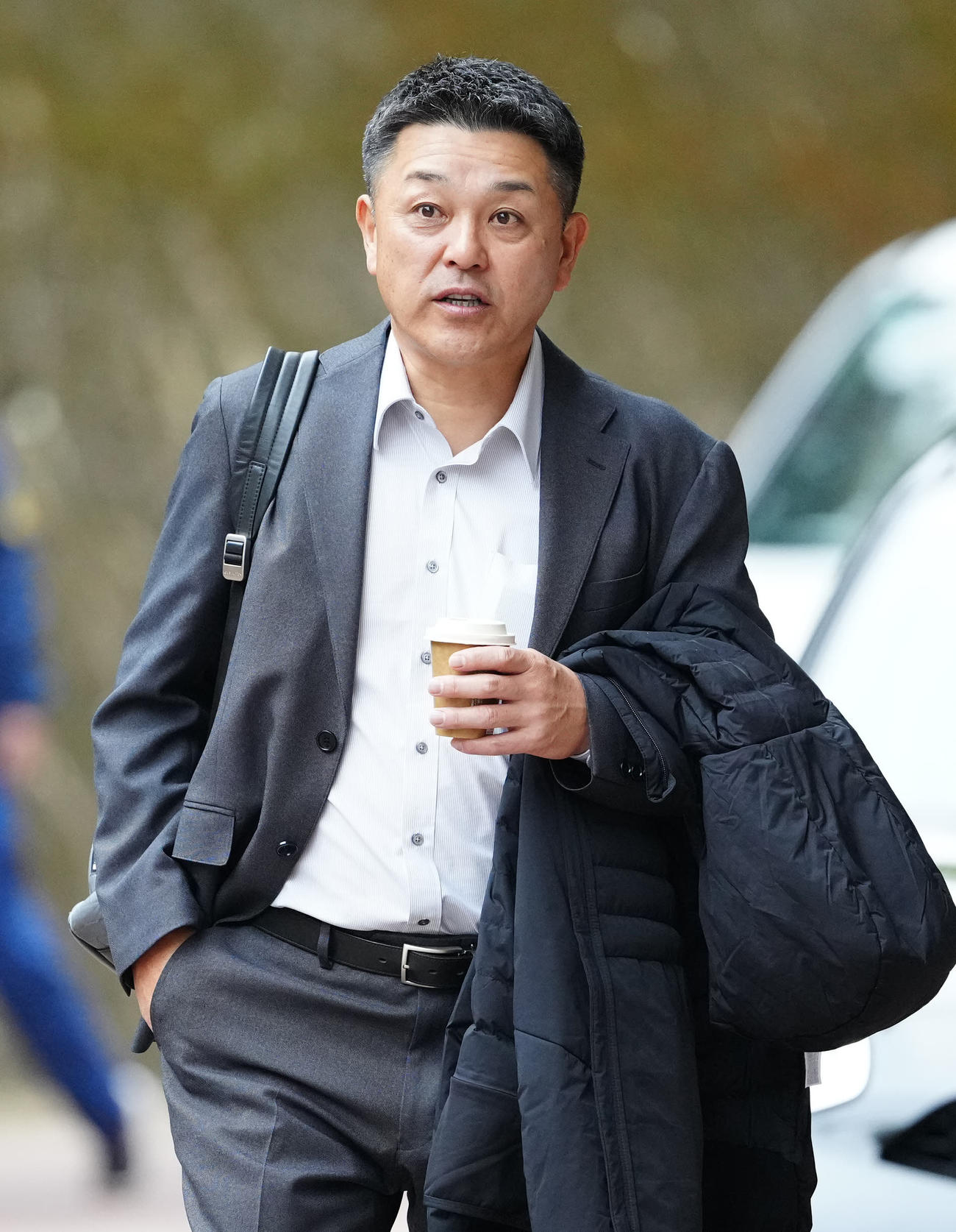 オープン戦、ヤクルト－DeNA戦を訪れる谷繁氏（撮影・江口和貴）