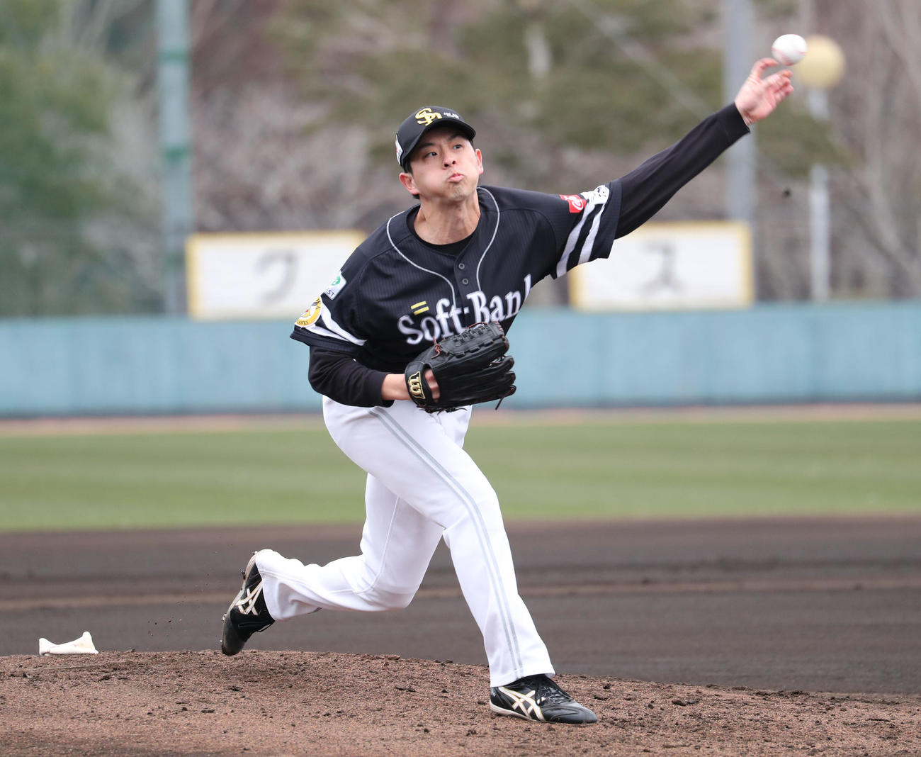 B組のライブBPに登板した大関（撮影・梅根麻紀）