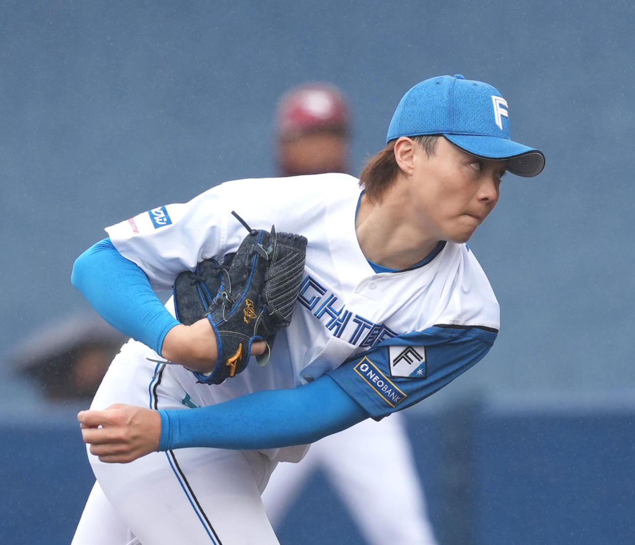 日本ハム対楽天　日本ハム先発の山崎（撮影・足立雅史）