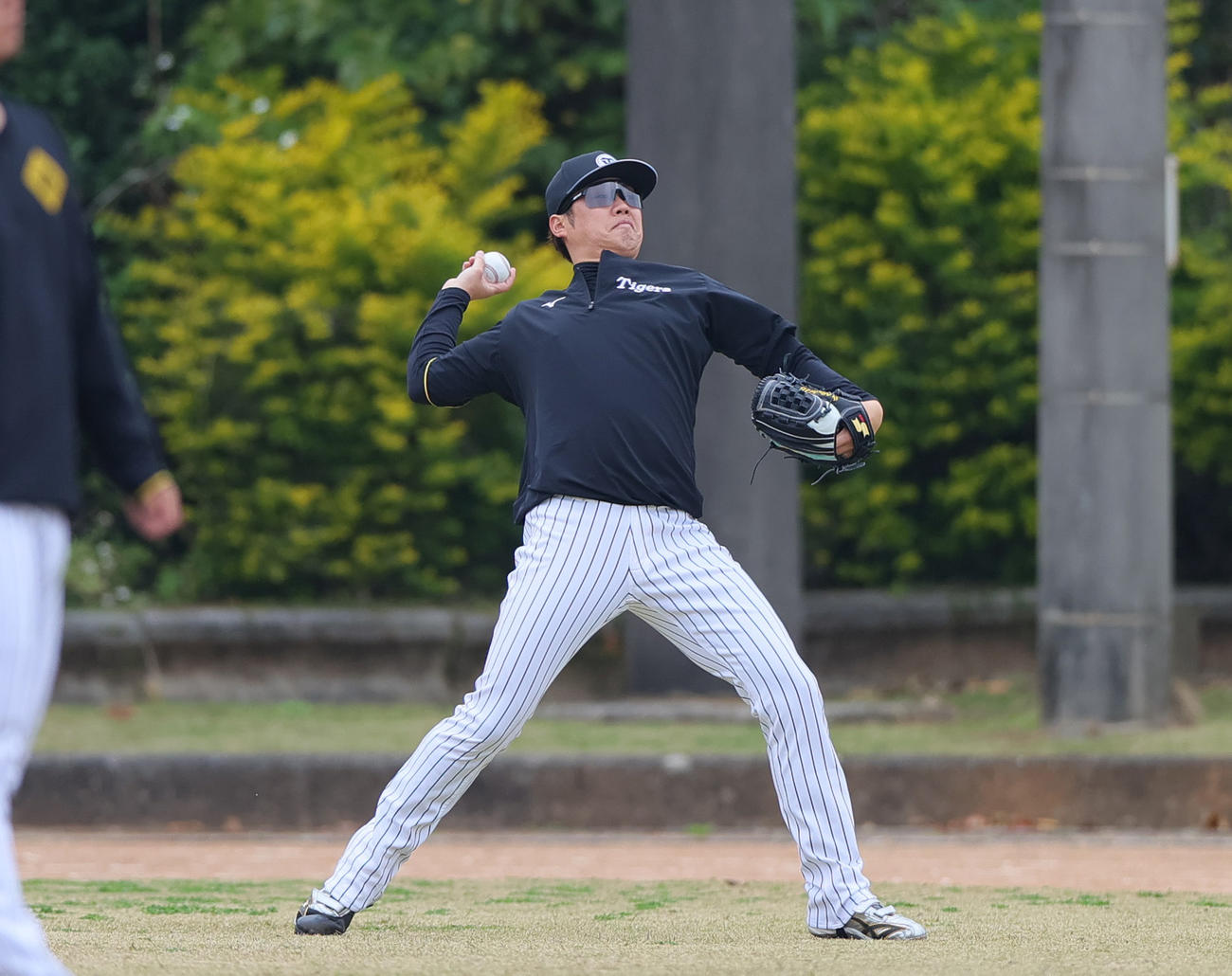 キャッチボールする阪神西勇（撮影・上山淳一）