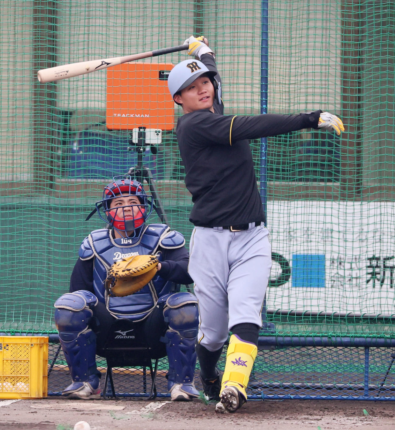 中日対阪神　打撃練習する森下（撮影・加藤哉）
