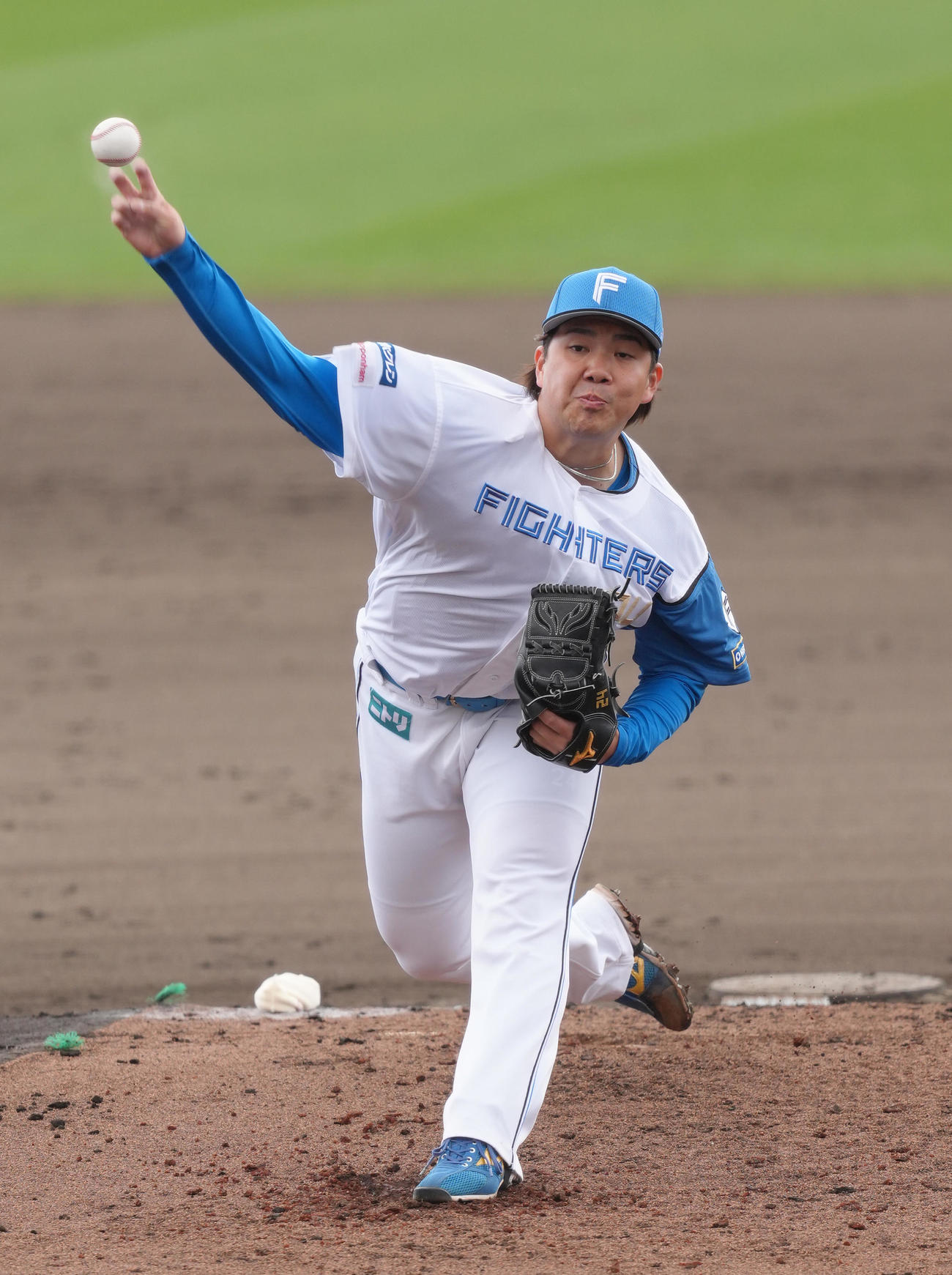練習試合　日本ハム対台湾・味全　日本ハム先発の金村（撮影・足立雅史）