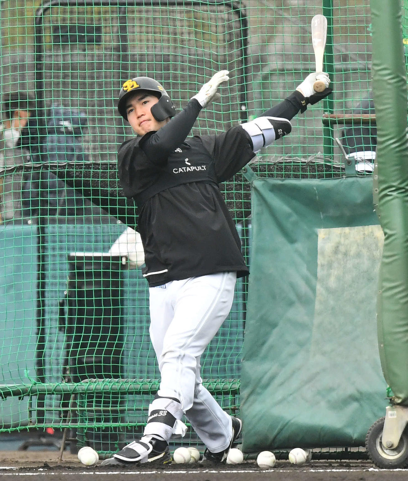ソフトバンク広瀬隆太（2025年2月7日撮影）