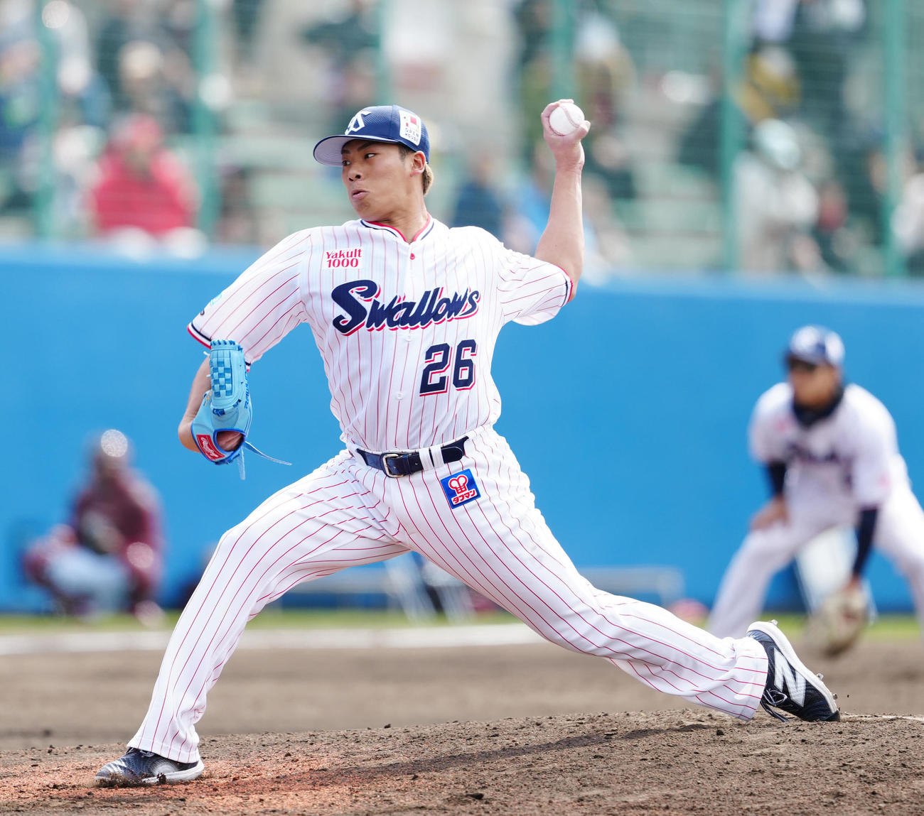 ヤクルト対楽天　ヤクルト先発の山野（撮影・江口和貴）