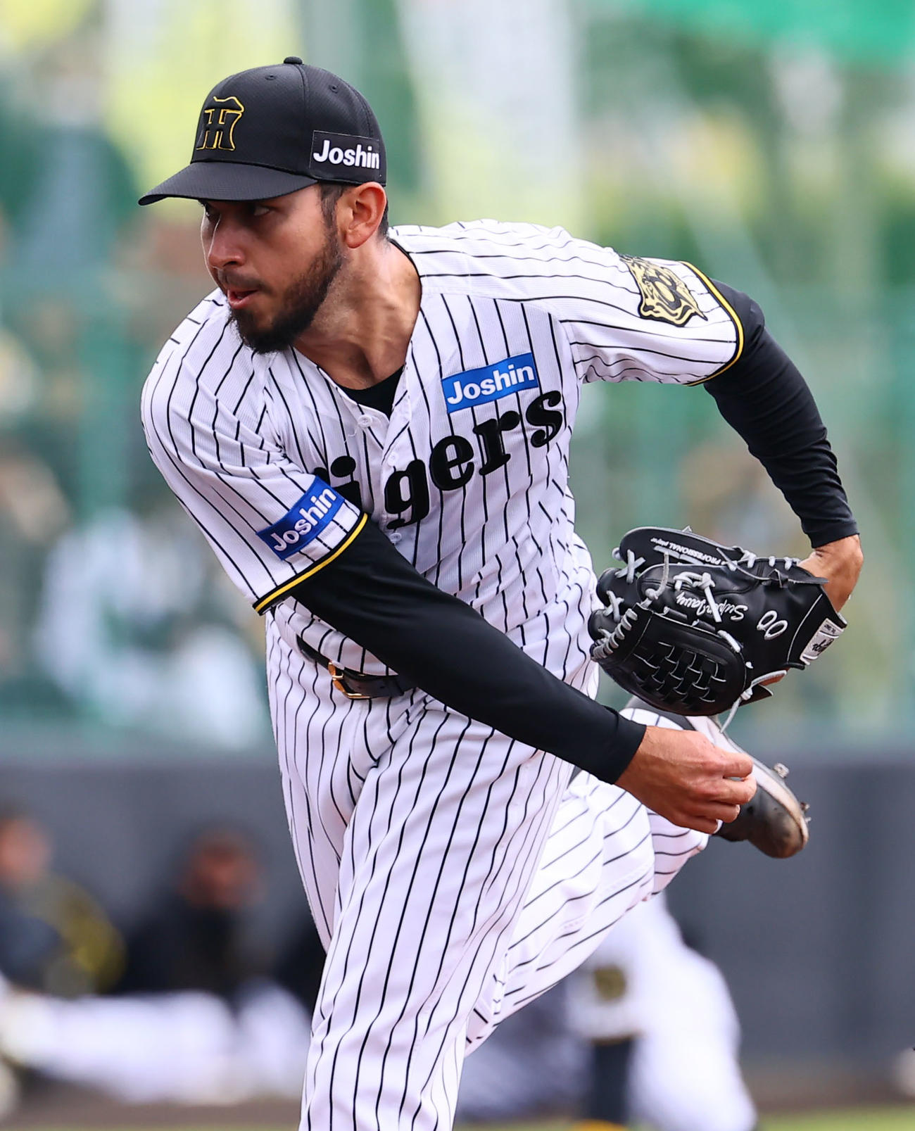 練習試合阪神対DeNA 2回、2番手で登板した阪神ゲラ（撮影・藤尾明華）
