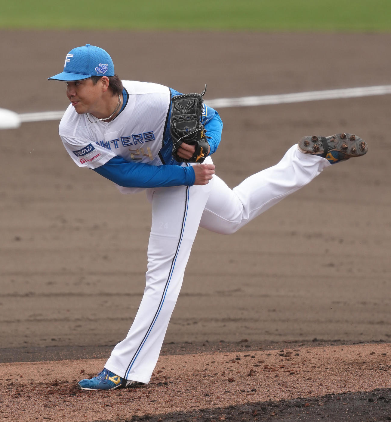 練習試合　日本ハム対台湾・味全　日本ハム先発の金村（撮影・足立雅史）