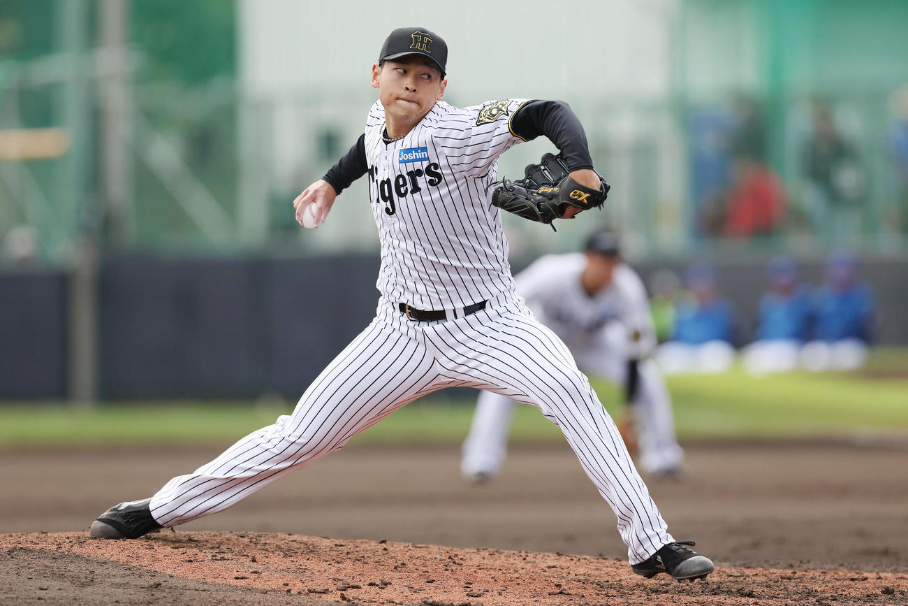 阪神対DeNA　力投する阪神6番手の早川（撮影・前田充）
