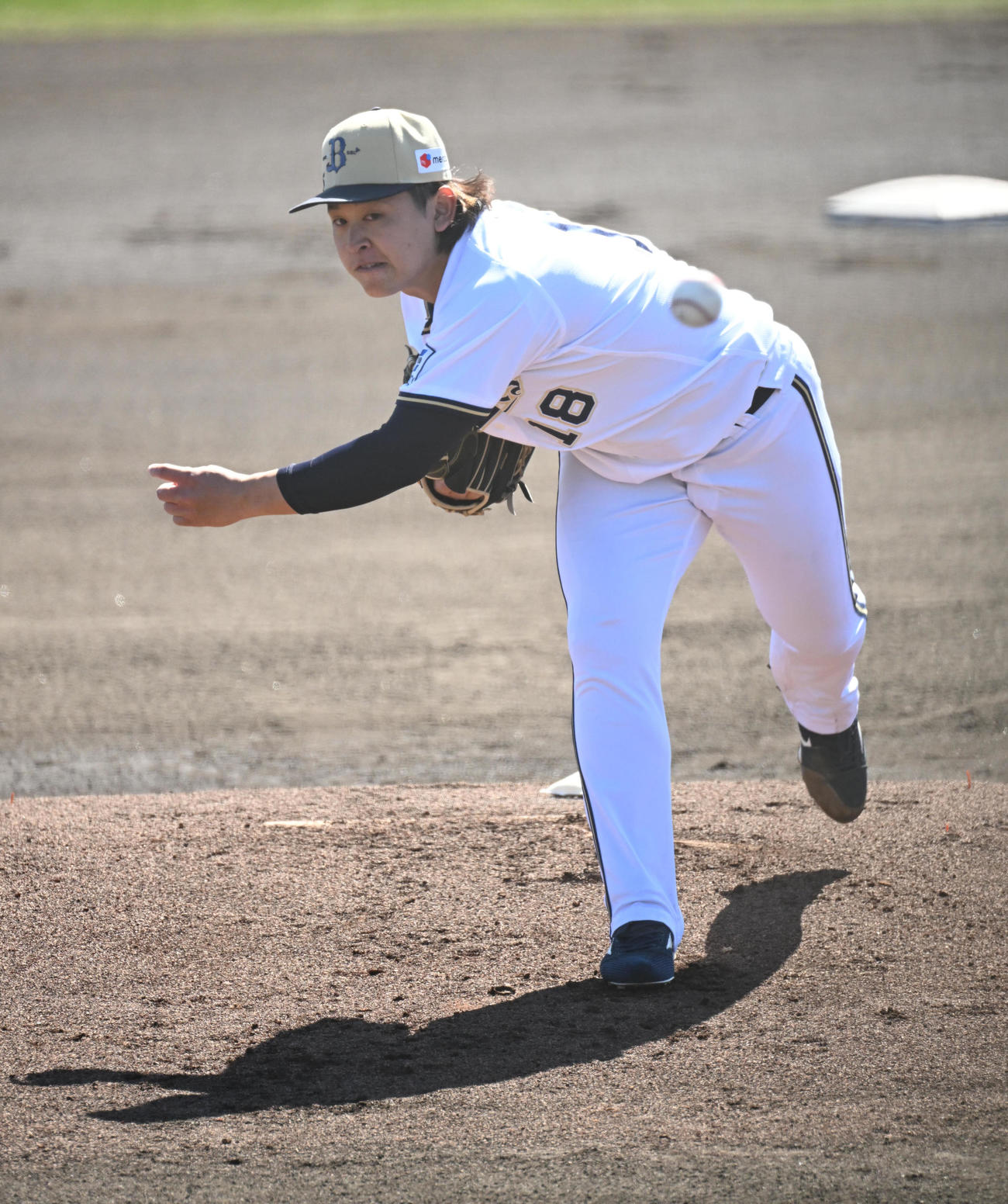 オリックス対ロッテ　先発するオリックス宮城（撮影・和賀正仁）