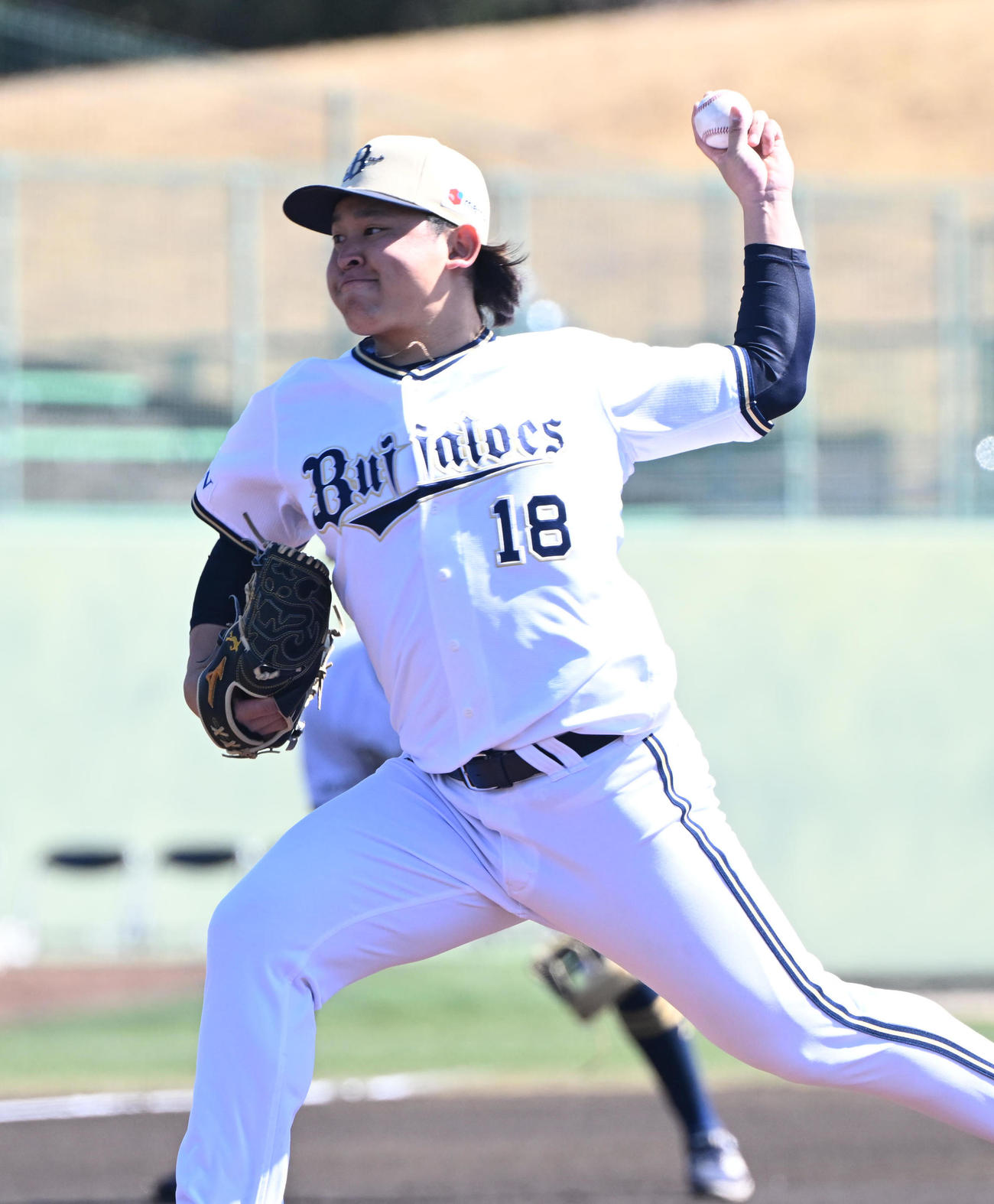 オリックス対ロッテ　先発するオリックス宮城（撮影・和賀正仁）