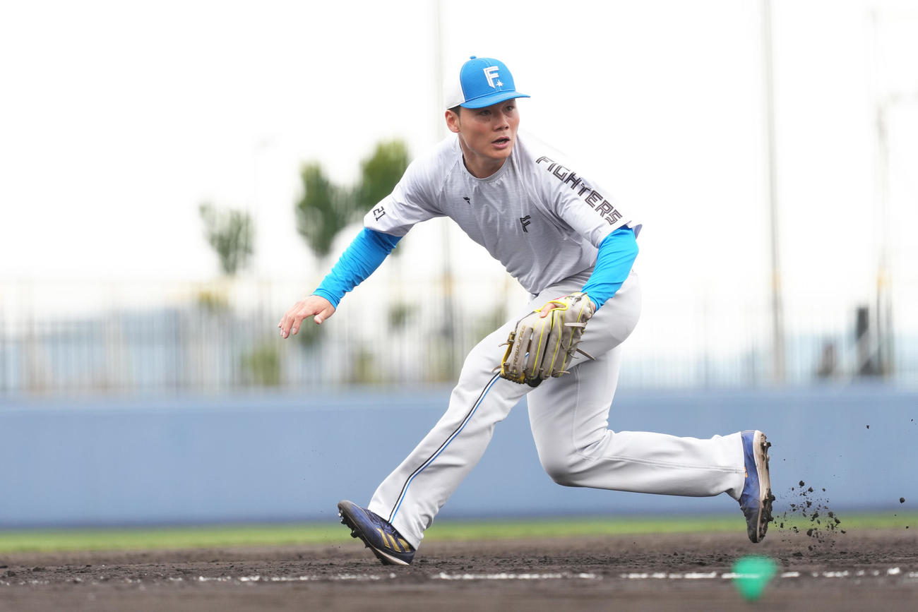 日本ハム春季キャンプ・最終日　守備練習する日本ハム清宮幸（撮影・足立雅史）
