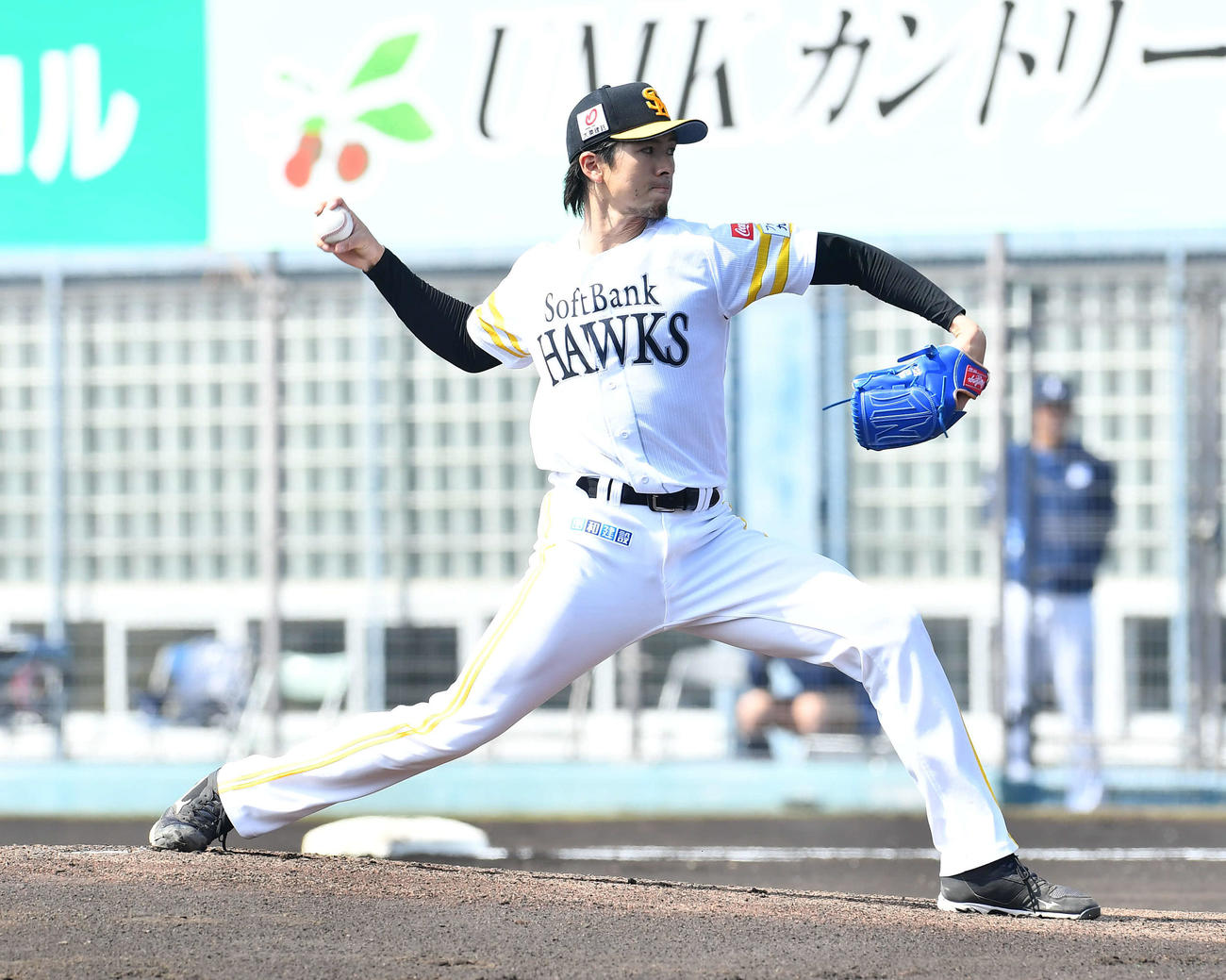 ソフトバンク対西武　ソフトバンク先発の上沢（撮影・岩下翔太）