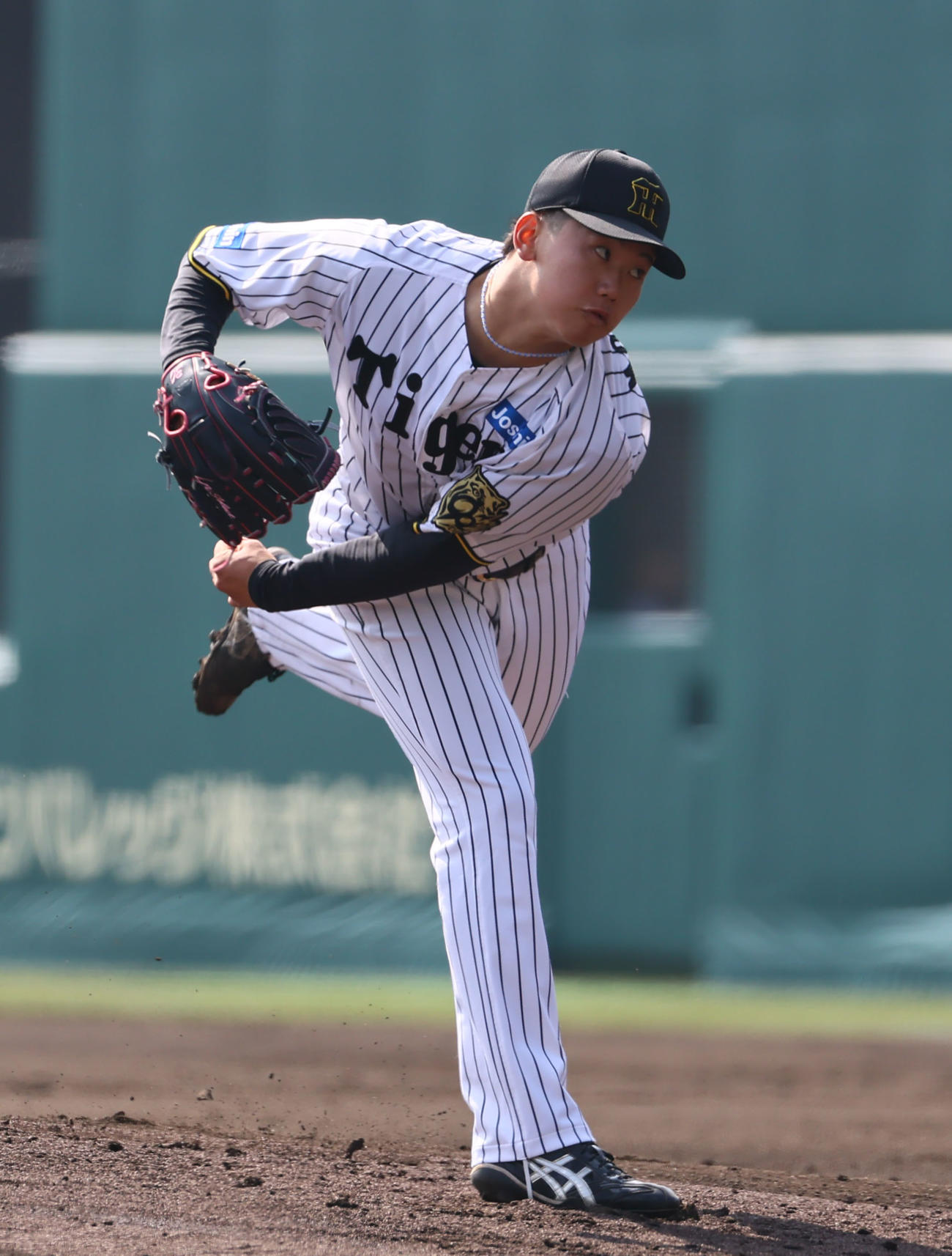 阪神対広島　阪神先発の門別（撮影・藤尾明華）