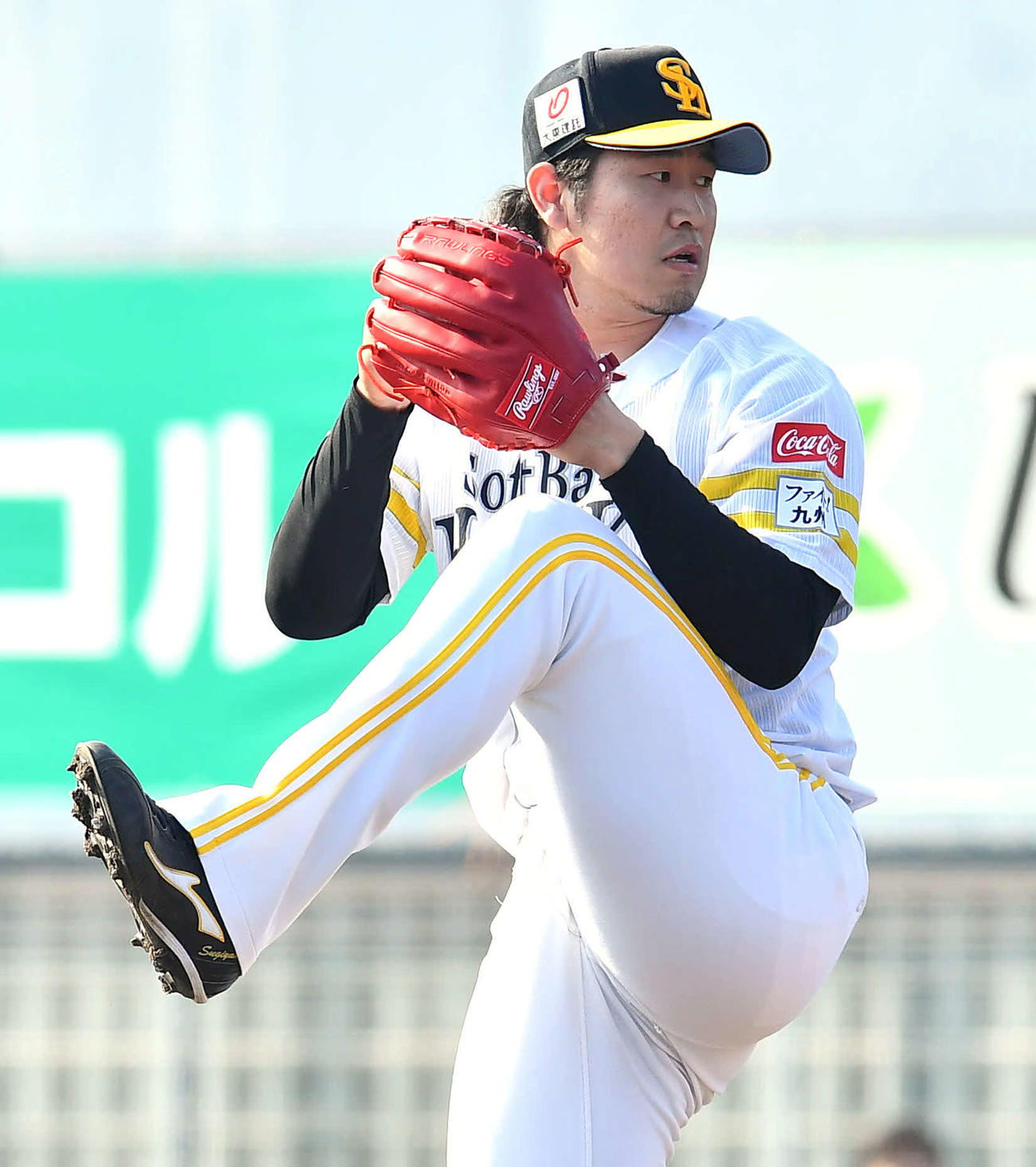 ソフトバンク対西武　7回表から登板した、ソフトバンク5番手の杉山（撮影・岩下翔太）