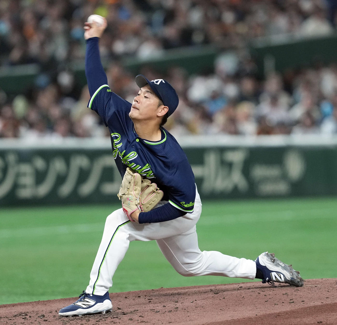 巨人対ヤクルト　ヤクルトの先発小川（撮影・たえ見朱実）