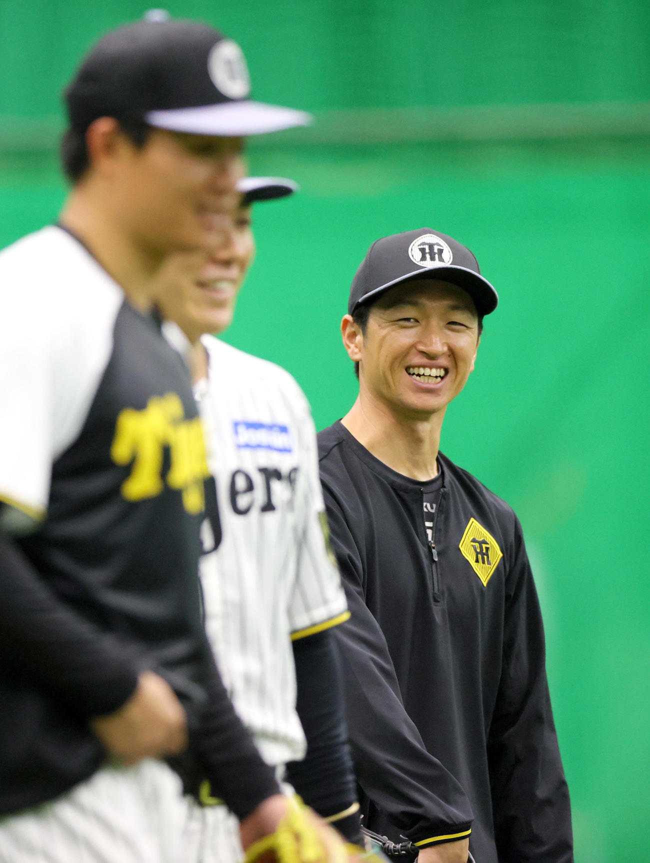 リラックスした表情を見せる阪神近本（撮影・上山淳一）