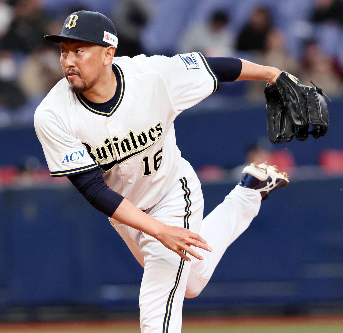 オリックス対楽天　5回表、オリックス2番手で登板する平野（撮影・加藤哉）