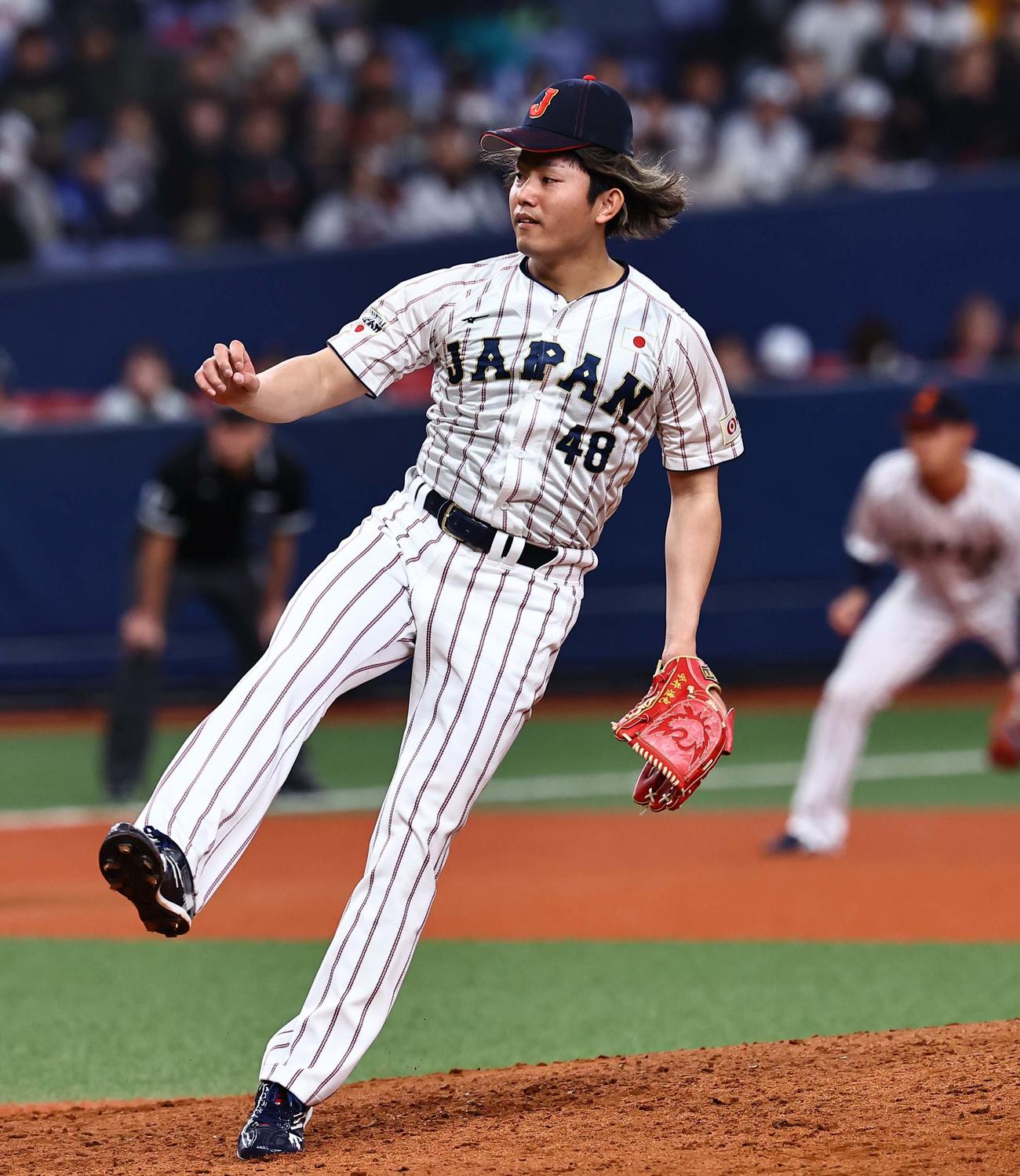 日本対オランダ　日本4番手の今井（撮影・上田博志）