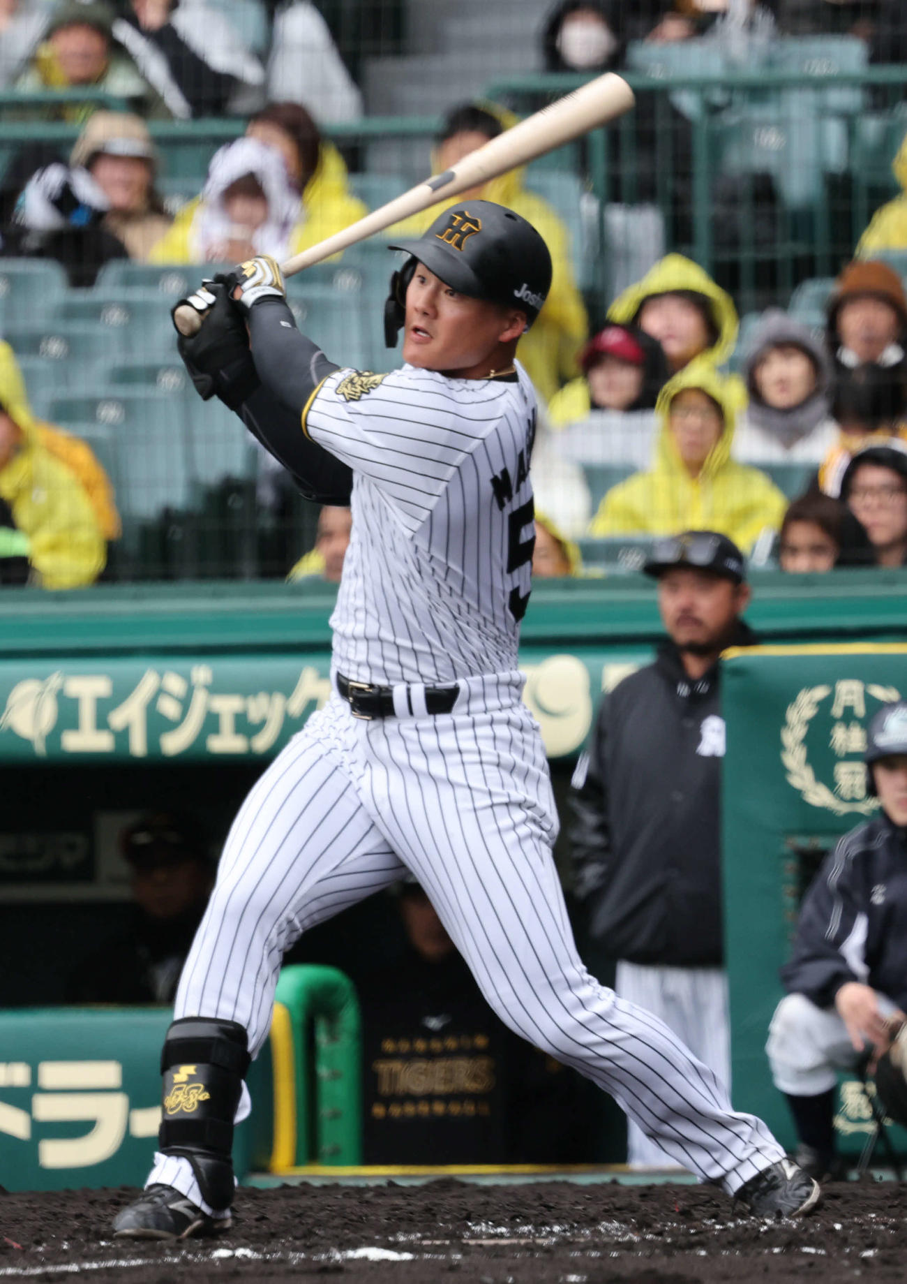 阪神対中日　2回裏阪神無死、前川は左越えに本塁打を放つ（撮影・西尾就之）