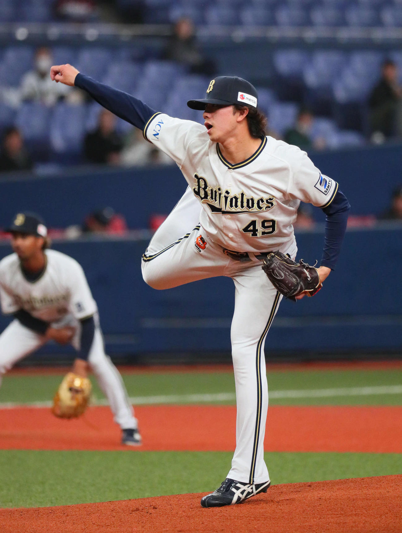オリックス対楽天　オリックス先発の片山（撮影・宮崎幸一）
