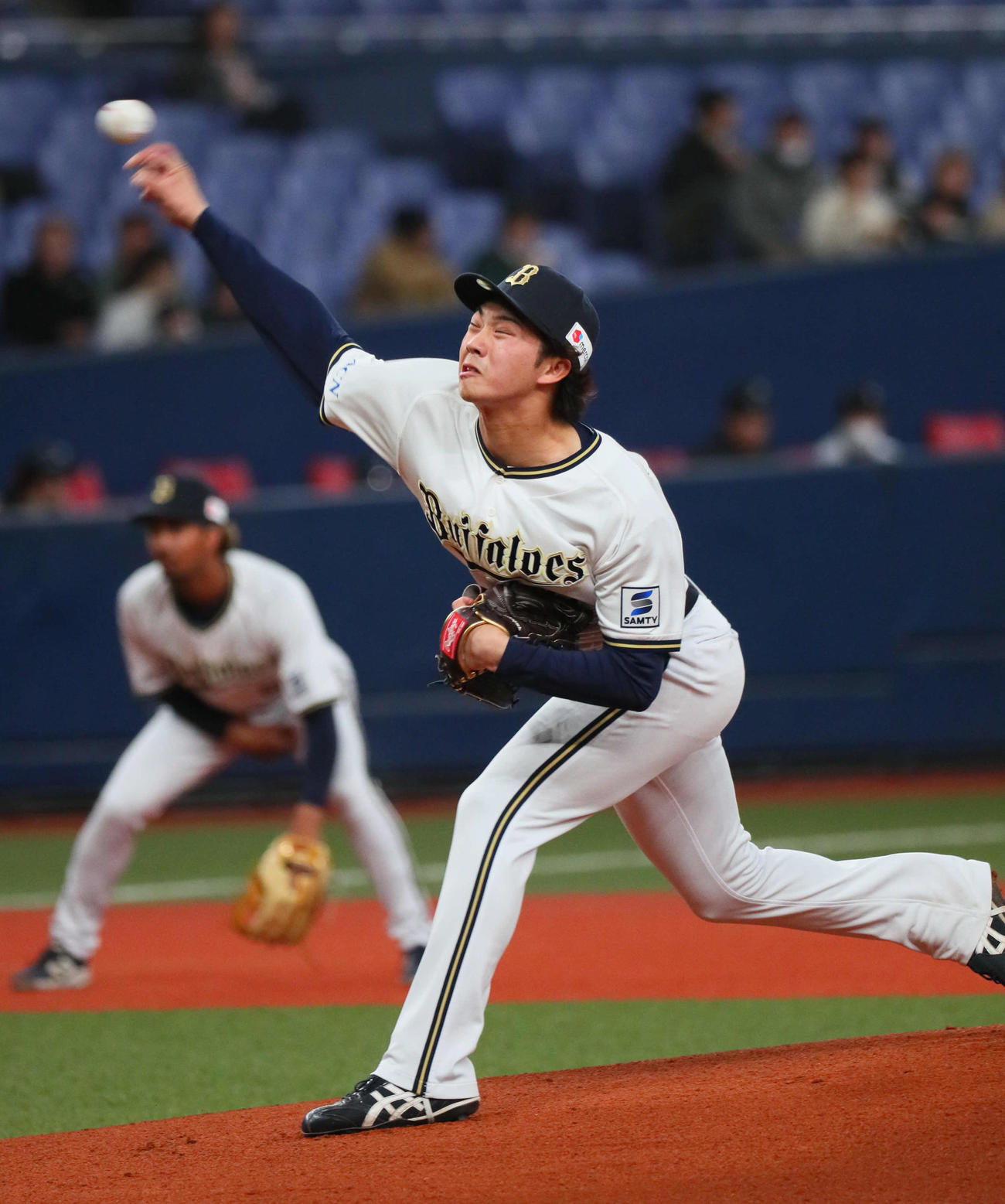オリックス対楽天　オリックス先発の片山（撮影・宮崎幸一）