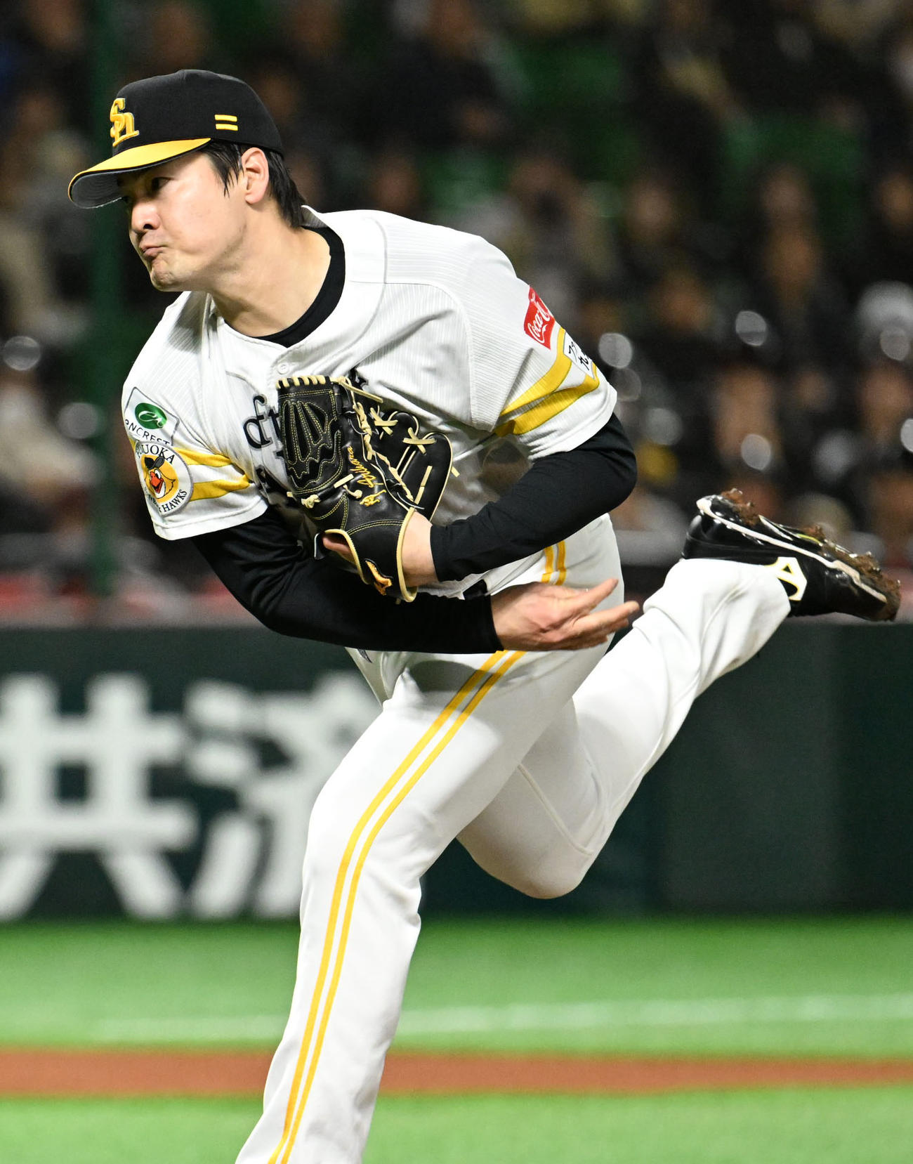 ソフトバンク対ヤクルト　ソフトバンク先発の有原（撮影・林敢治）