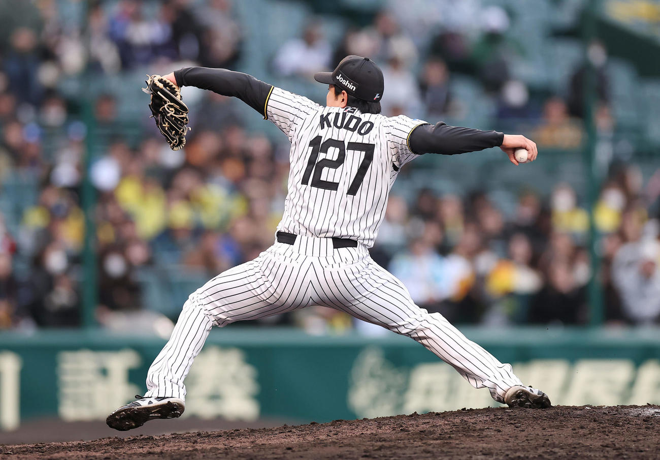 阪神対中日　阪神7番手の工藤（撮影・前田充）