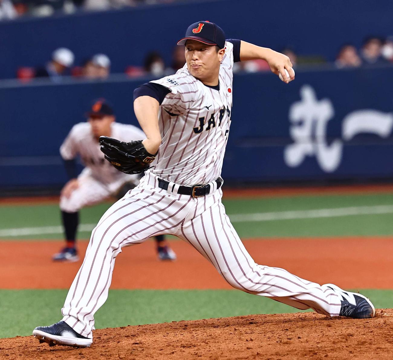 日本対オランダ　日本2番手の塹江（撮影・上田博志）