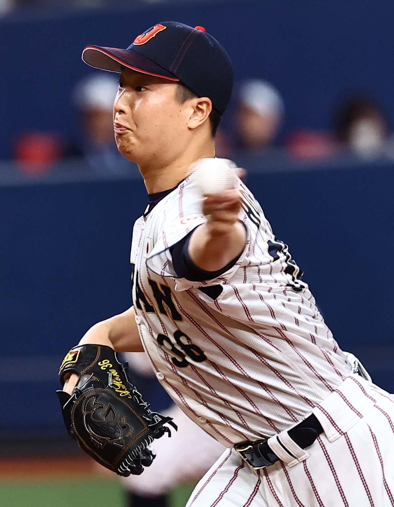 日本対オランダ　日本2番手の塹江（撮影・上田博志）