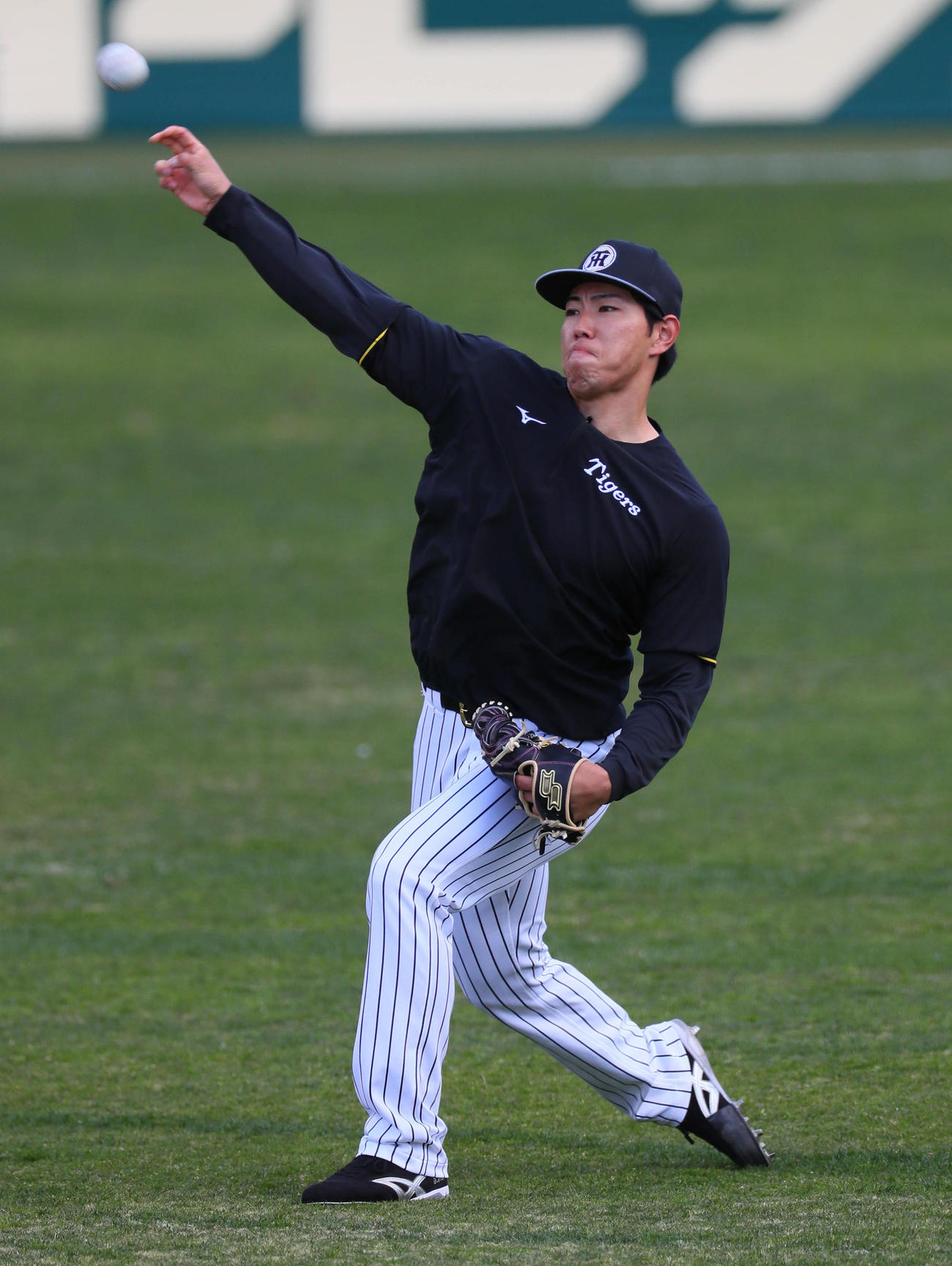 キャッチボールを行う阪神工藤（撮影・宮崎幸一）