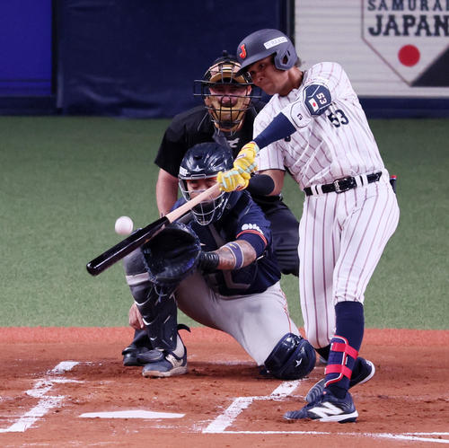 水谷瞬　SR 侍　ガチャ 日本ハム水谷瞬が先頭打者弾で衝撃の〝侍デビュー〟師匠の〝熱男