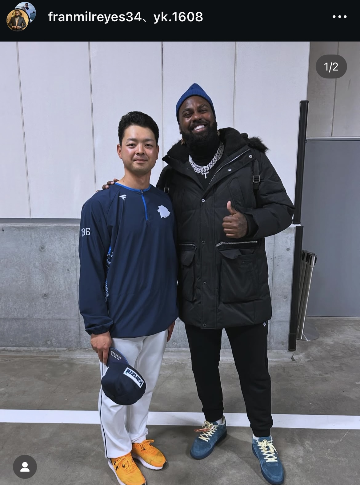 日本ハム・レイエスのインスタグラムから