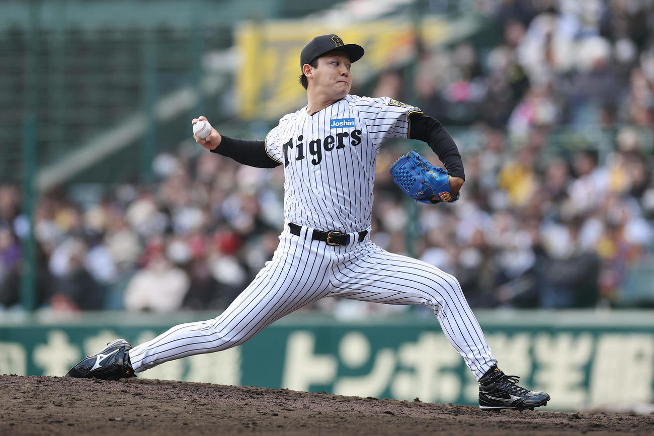 阪神対DeNA　力投する阪神4番手の木下（撮影・前田充）