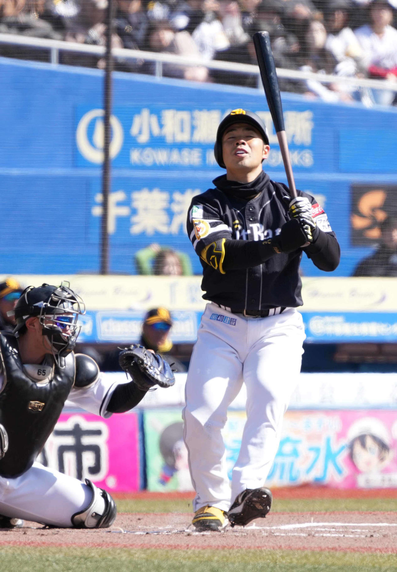 ロッテ対ソフトバンク　1回表ソフトバンク2死、近藤は空振り三振に倒れる（撮影・小沢裕）