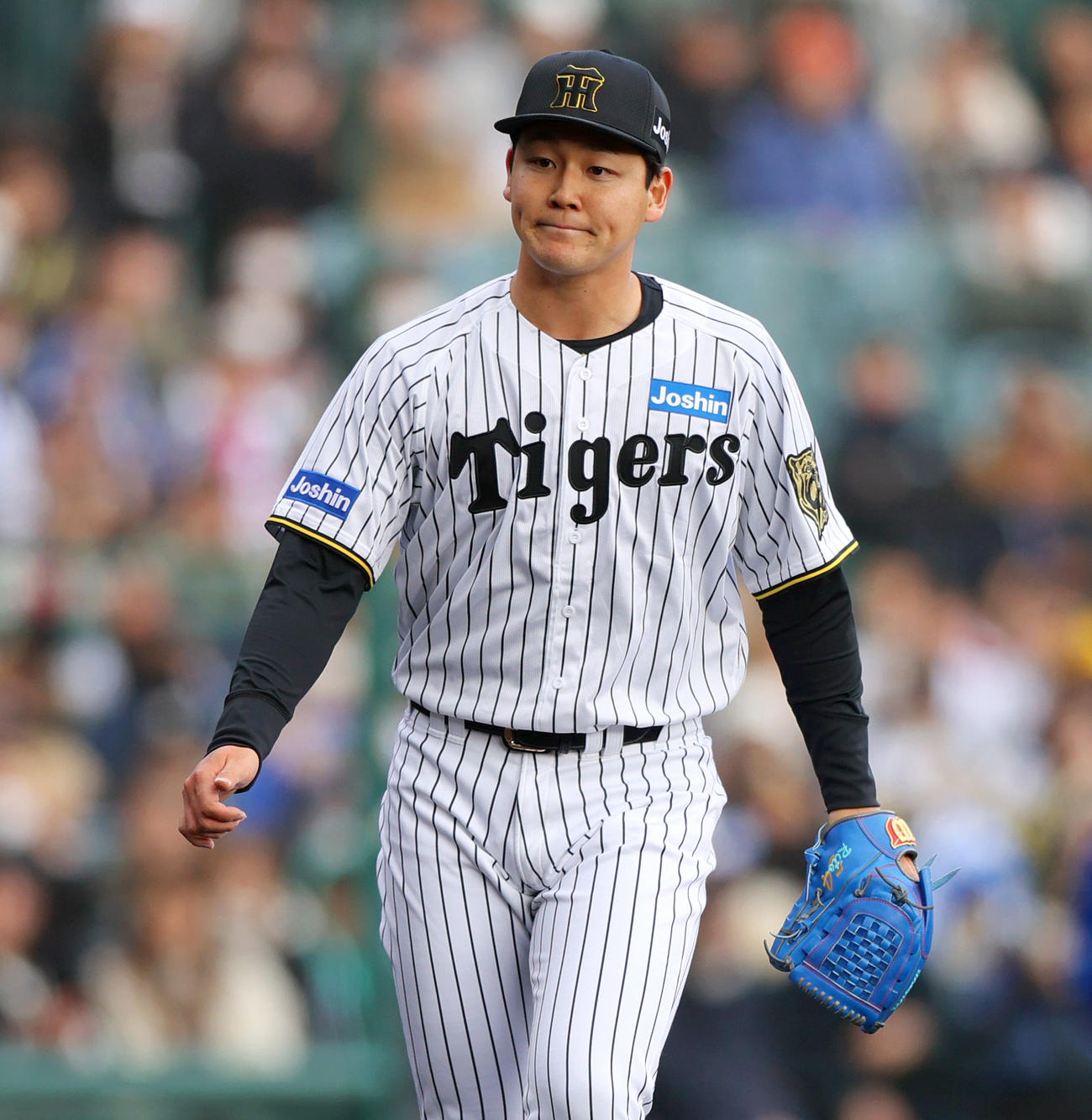 オープン戦・阪神対DeNA 8回表、阪神4番手で登板の木下は三者凡退に終えベンチへ引き揚げる（撮影・上山淳一）