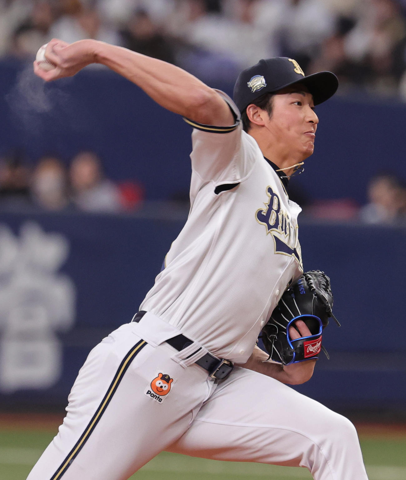 オリックス対巨人　力投するオリックス山崎颯（撮影・野上伸悟）