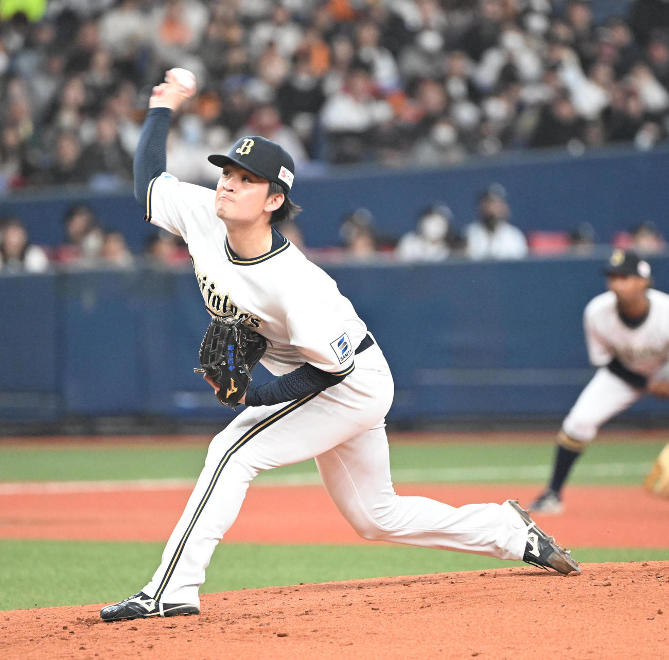 オリックス対巨人　先発するオリックス寺西（撮影・和賀正仁）