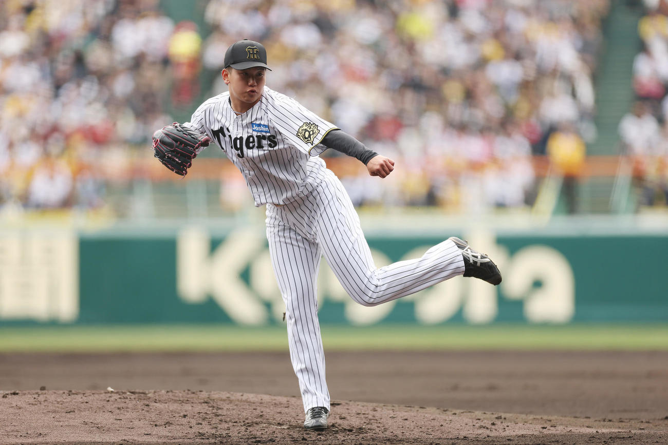 阪神対DeNA 4回を2安打無失点て抑えた阪神先発の門別（撮影・前田充）
