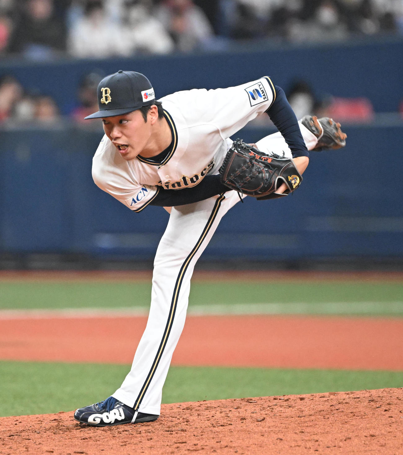 オリックス対巨人　6回に登板するオリックス東山（撮影・和賀正仁）