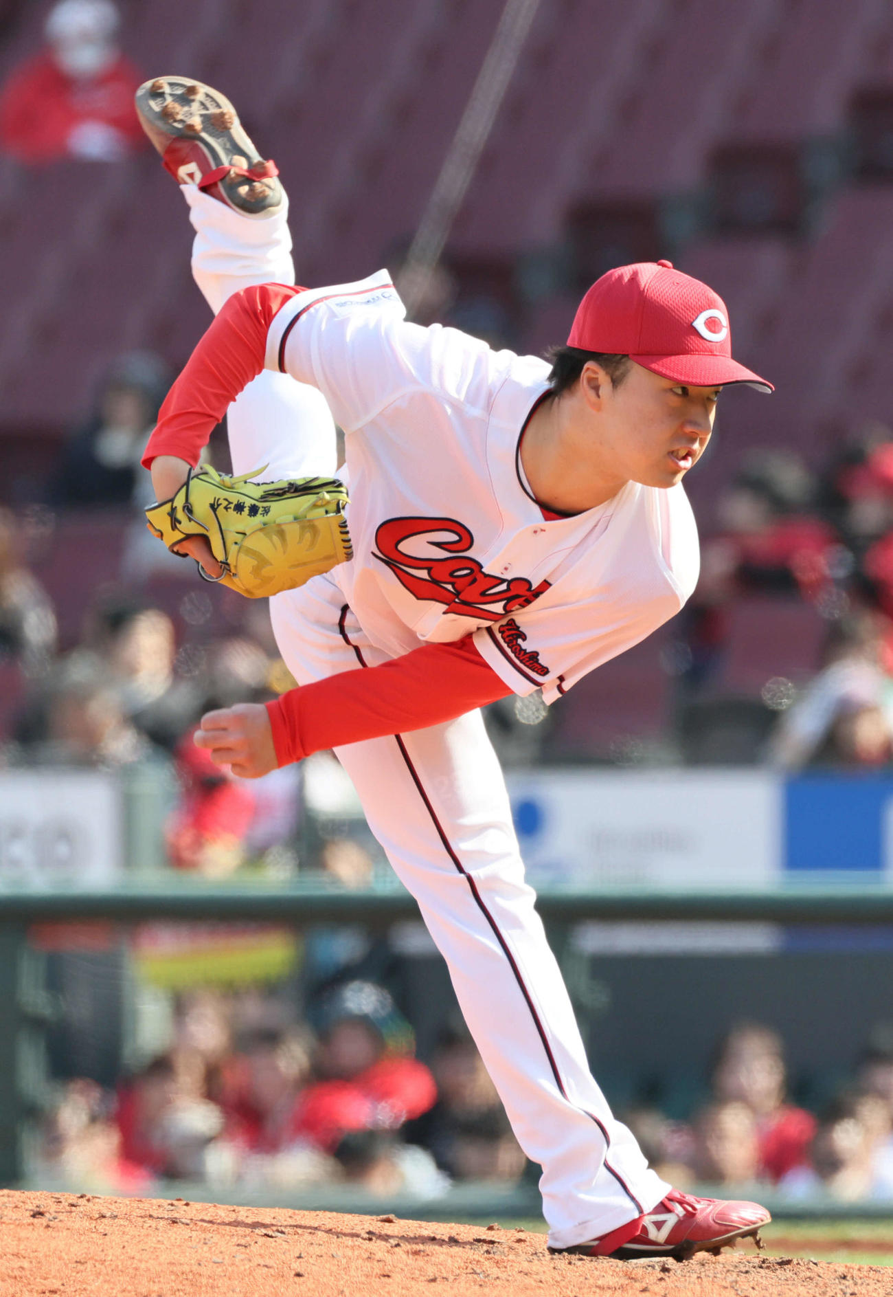 広島対ヤクルト　好投の広島2番手、ドラフト2位の佐藤柳（撮影・加藤孝規）