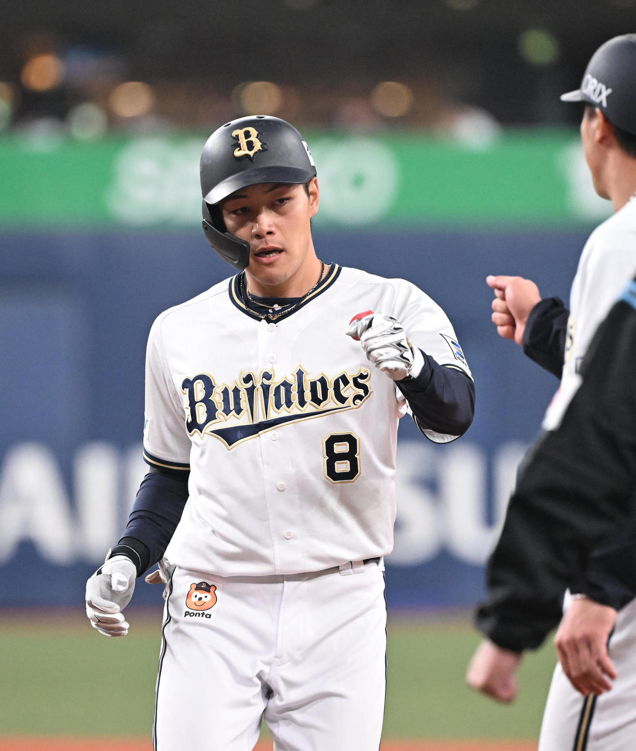 オリックス対巨人　3回裏オリックス1死、左前打を放った麦谷（撮影・和賀正仁）