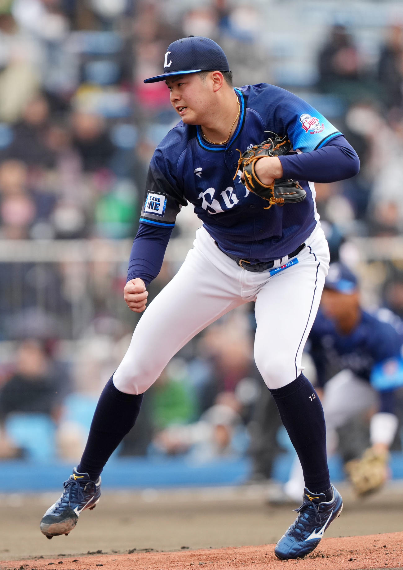 楽天対西武　力投する西武先発の渡辺（撮影・横山健太）